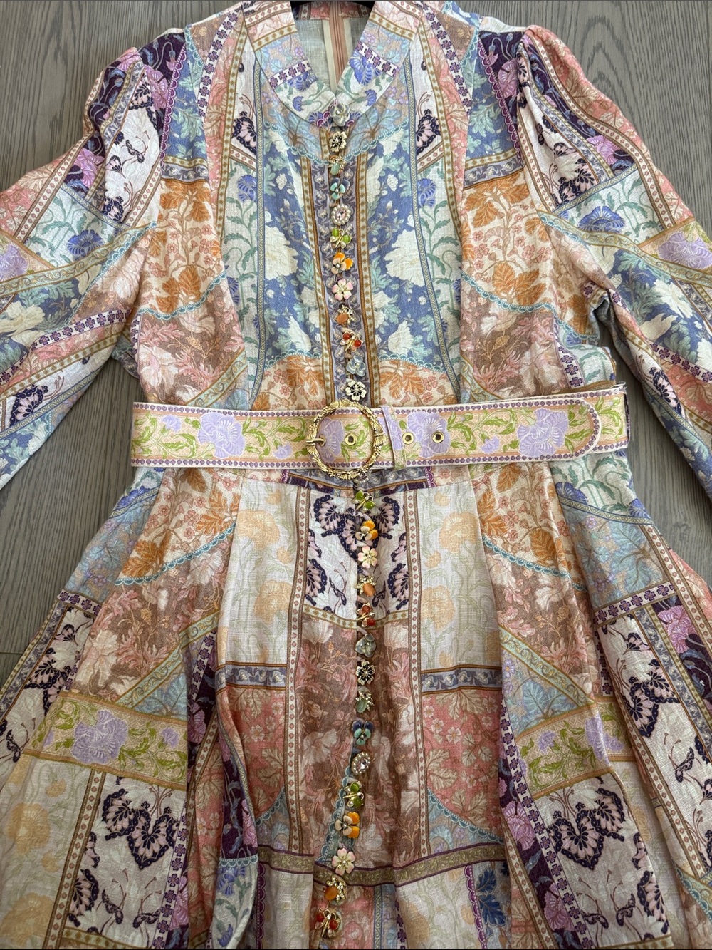 Zimmermann Pastel Patchwork Floral Mini Dress - Picture 4 of 8